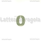 Ciondolo Numero 0 in Acciaio Inox 11x7.5mm