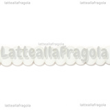 10 Rondelle in Vetro Bianco Opaco 8x5mm