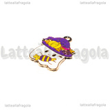 Ciondolo Fantasma di Halloween in metallo dorato smaltato 25.2x17.8mm