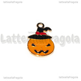 Charm Zucca con Cappello in metallo dorato smaltato 20x12.5mm