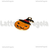 Charm Zucca con Cappello in metallo dorato smaltato 20x12.5mm