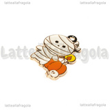 Ciondolo Mummia con Zucca in metallo dorato smaltato 25x19mm