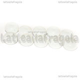 10 Rondelle in Vetro effetto Giada Bianca 8x5mm