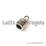 Terminale a coppa in metallo decorato argento antico 14x8mm