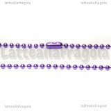 Collana in metallo viola con catenina pallini 2mm 700mm