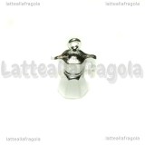 Ciondolo Caffettiera 3D in metallo silver plated 23x15mm