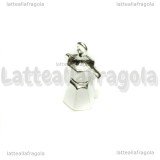 Ciondolo Caffettiera 3D in metallo silver plated 23x15mm