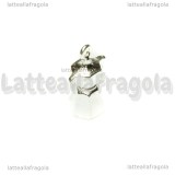 Ciondolo Caffettiera 3D in metallo silver plated 23x15mm