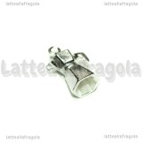 Ciondolo Caffettiera 3D in metallo silver plated 23x15mm