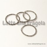 5 Anelli chiusi in metallo argento antico 18mm