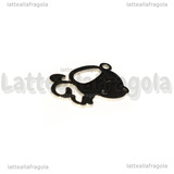 Ciondolo Cagnolino in Acciaio Inox 19x18mm