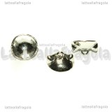Coppetta Orecchie di Gatto in metallo argentato 14x7mm