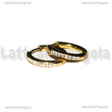 Creole in Acciaio Inox Dorato con strass 17x2.5mm