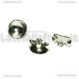 Coppetta Orecchie di Gatto in metallo argentato 14x7mm