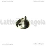 Coppetta Orecchie di Gatto in metallo argentato 14x7mm