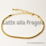 Base bracciale tipo pandora in ottone Gold Plated 19cm