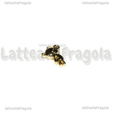 Charm Orsetto 3D in metallo gold plated 14.5x11.5x4mm