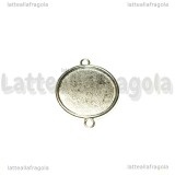 Connettore Base Cammeo in metallo silver plated per cammei 30mm