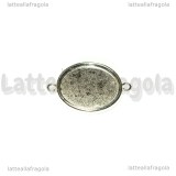Connettore Base Cammeo in metallo silver plated per cammei 30mm