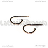 Orecchini a perno Semicerchio in Acciaio Inox Oro Rosa 18.5x12.5mm