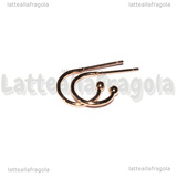 Orecchini a perno Semicerchio in Acciaio Inox Oro Rosa 18.5x12.5mm