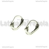 Coppia Orecchini a Clip in Acciaio Inox 16x7.5mm