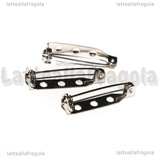 Base Spilla in Acciaio Inox con chiusura di sicurezza 26.5x4.5mm