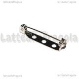 Base Spilla in Acciaio Inox con chiusura di sicurezza 26.5x4.5mm