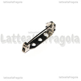 Base Spilla in Acciaio Inox con chiusura di sicurezza 26.5x4.5mm