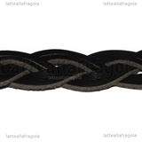 Bracciale Trecce in Similpelle Nero 19mm