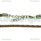Bracciale in cordino similpelle intrecciato cioccolato 3mm