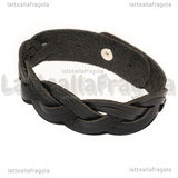 Bracciale Trecce in Similpelle Nero 19mm