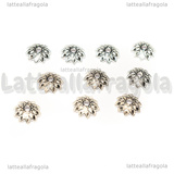 15 Coppette Copriperla in metallo silver plated 7x5mm