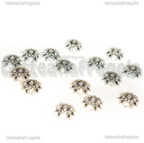 15 Coppette Copriperla in metallo silver plated 7x5mm