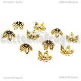 10 Coppette Copriperla Filigranate in metallo Gold Plated 8x3mm