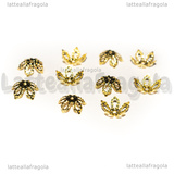 10 Coppette Copriperla Filigranate in metallo Gold Plated 8x3mm