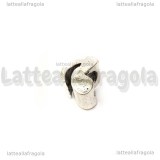 Nota musicale foro largo in metallo argento antico 11x8mm