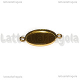 Connettore Ovale in Acciaio Inox Dorato per cammei 14x10mm