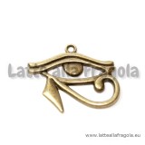 Ciondolo Occhio di Horus in metallo color bronzo 33x26mm