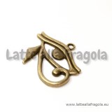 Ciondolo Occhio di Horus in metallo color bronzo 33x26mm