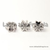 Fiocco di neve foro largo in metallo argento antico 12x10mm