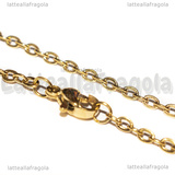 Collana in Acciaio Inox Dorato maglia ovale 3x2.5mm 75cm