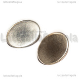 Coppia orecchini a perno in Acciaio inox con base ovale 18x13mm
