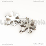 Coppia di Orecchini a perno Fiocchi di Neve in Acciaio Inox 19x14.5mm
