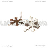 Coppia di Orecchini a perno Fiocchi di Neve in Acciaio Inox 19x14.5mm