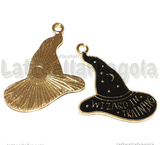 Ciondolo Cappello Mago Apprendista in metallo dorato smaltato 23x24mm