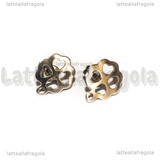Coppia di Orecchini a perno Quadrifoglio in Acciaio Inox 12x10mm