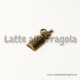 Charm biberon in metallo color bronzo 17x8mm