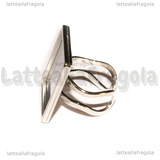 Base anello in Acciaio inox dorato regolabile con base quadrata 20mm