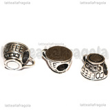 Tazzina di Caffé foro largo in metallo argento antico 14x11mm